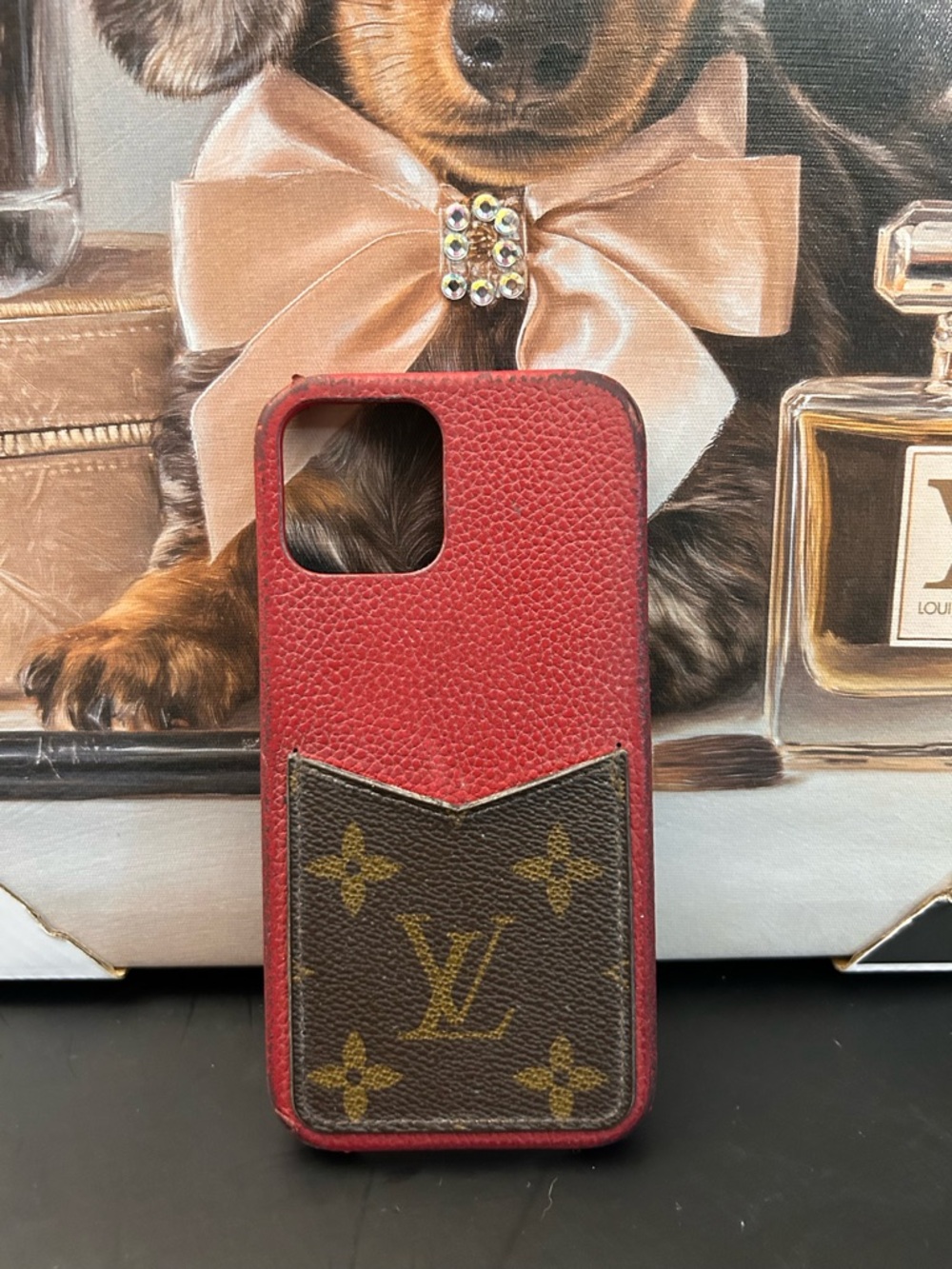 Louis Vuitton Red and Brown Monogram Phone Case